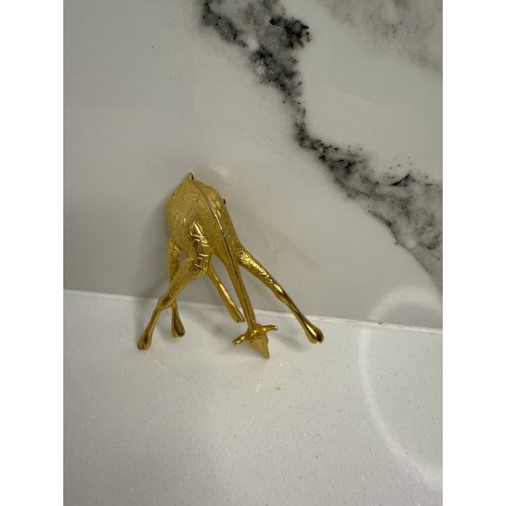 Vintage Giraffe Brooch Pendant Gold 3.5” Rare Safari Ms. Frizzle Teacher​​​